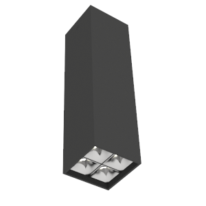 Светодиодный светильник VARTON DL-Box Reflect Multi 2x2 накладной 10 Вт 3000 К 80х80х300 мм RAL9005 черный муар 55° DALI, V1-R0-90255-20D55-2001030