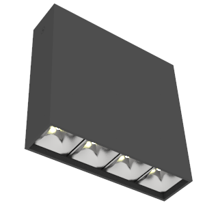 Светодиодный светильник VARTON DL-Box Reflect Multi 1x4 накладной 10 Вт 4000 К 150х40х150 мм RAL9005 черный муар кососвет DALI, V1-R0-90253-20D17-2001040