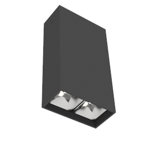 Светодиодный светильник VARTON DL-Box Reflect Multi 1x2 накладной 5 Вт 3000 К 80х40х150 мм RAL9005 черный муар кососвет, V1-R0-90251-20L17-2000530