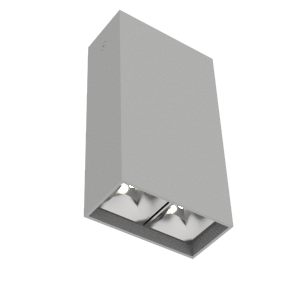 Светодиодный светильник VARTON DL-Box Reflect Multi 1x2 накладной 8 Вт 3000 К 80х40х150 мм RAL7045 серый муар кососвет DALI, V1-R0-70251-20D17-2000830